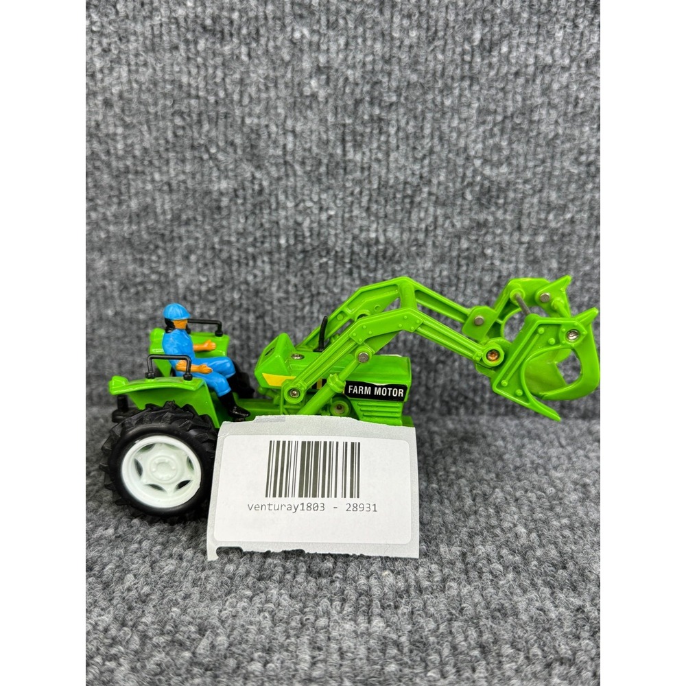 Vintage Green Farm Tractor Loader Driver Toy Vehicle